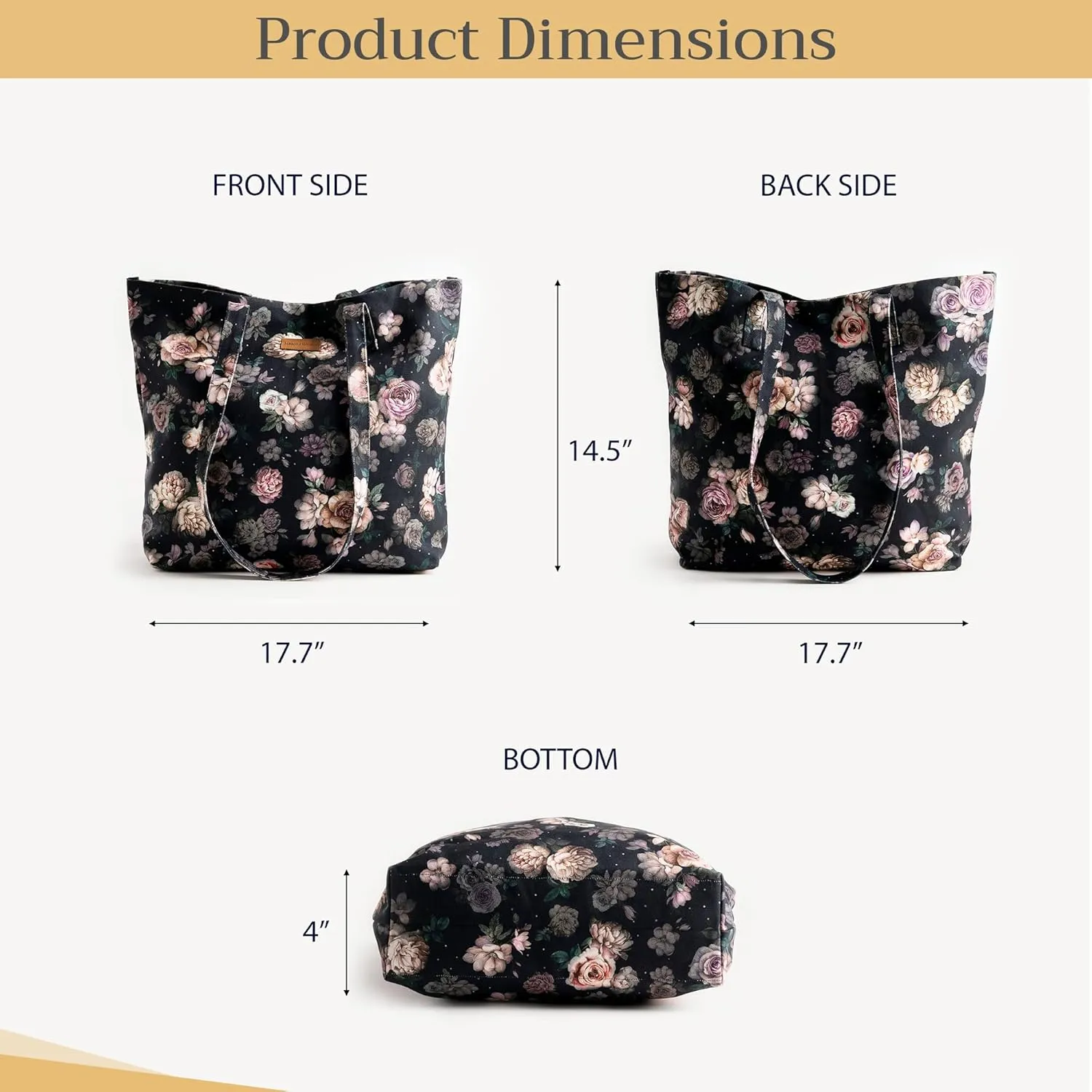 Maison d' Hermine Canvas Tote Bag for Women Cotton Canvas Reusable Shoulder Grocery Bags Bulk with Handle for Shopping Travel