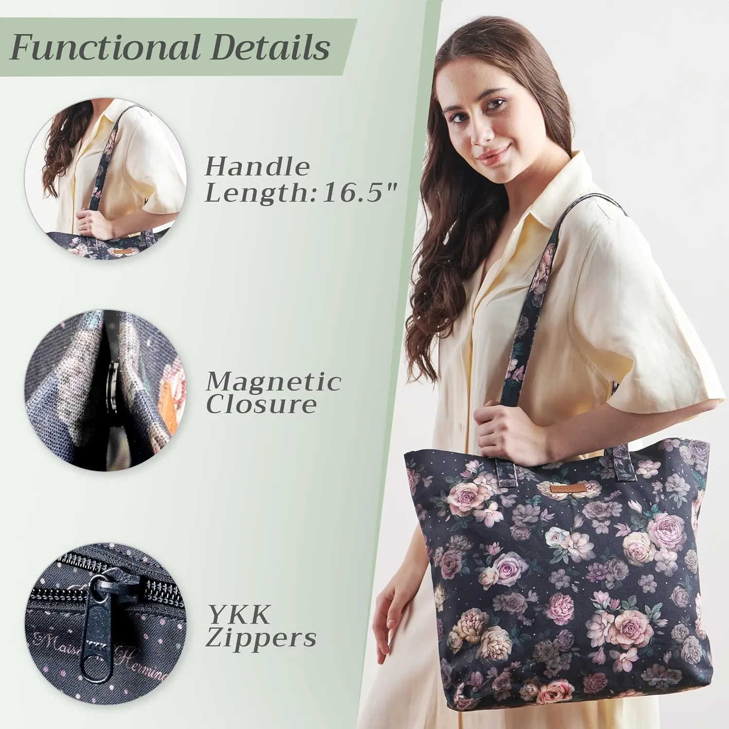 Maison d' Hermine Canvas Tote Bag for Women Cotton Canvas Reusable Shoulder Grocery Bags Bulk with Handle for Shopping Travel