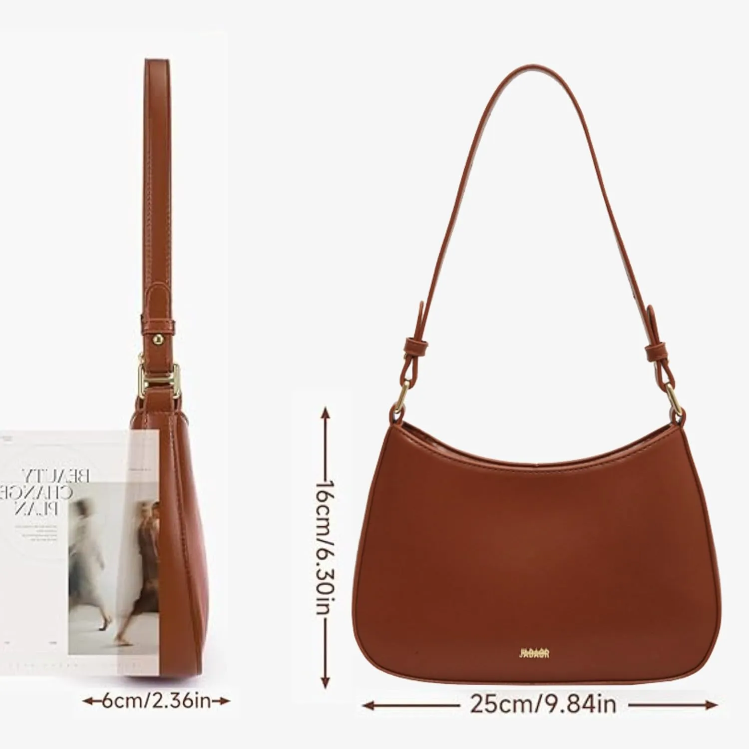 Makukke Small Shoulder Bag, Crossbody Bag - PU Leather, Y2K Vintage Party Handbag