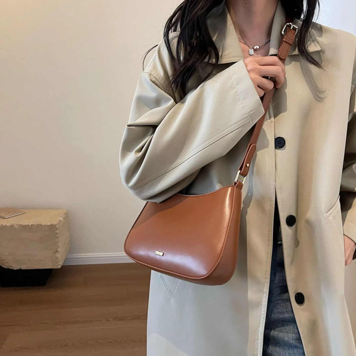 Makukke Small Shoulder Bag, Crossbody Bag - PU Leather, Y2K Vintage Party Handbag