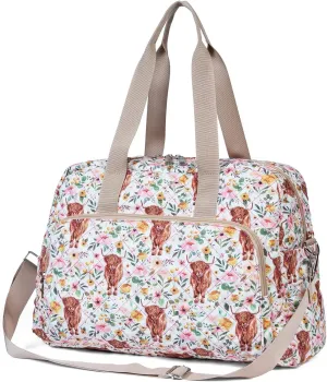 Malirona Foldable Travel Duffel Bag Tote for Spirit Airlines Carry on Bag Luggage Sport Duffle Weekender Overnight for Women and Girls (Beige)