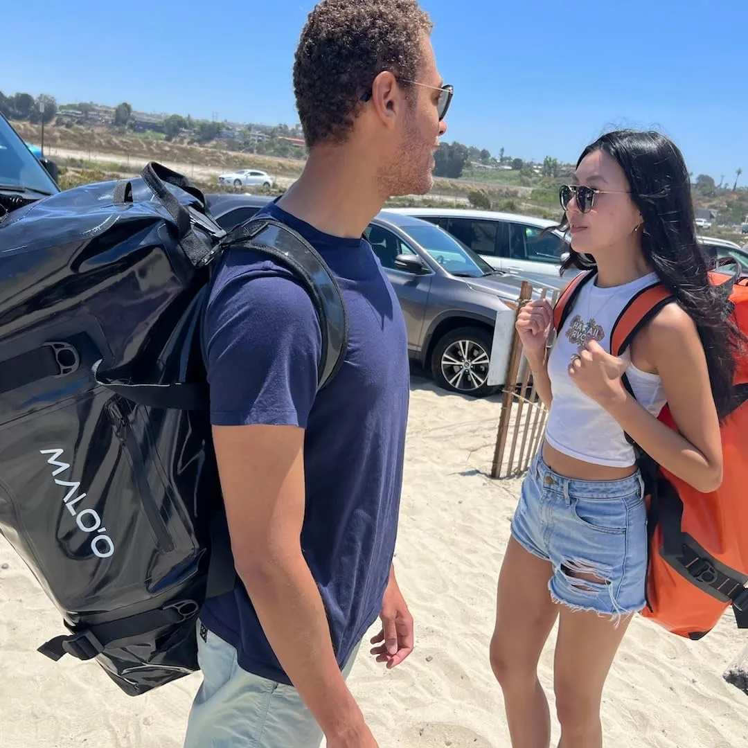 Malo'o Airtight Waterproof Adventure Duffle - Ideal for Kayaking, Camping, Beach, Fishing, Boating, Hiking - Water-Tight Zipper