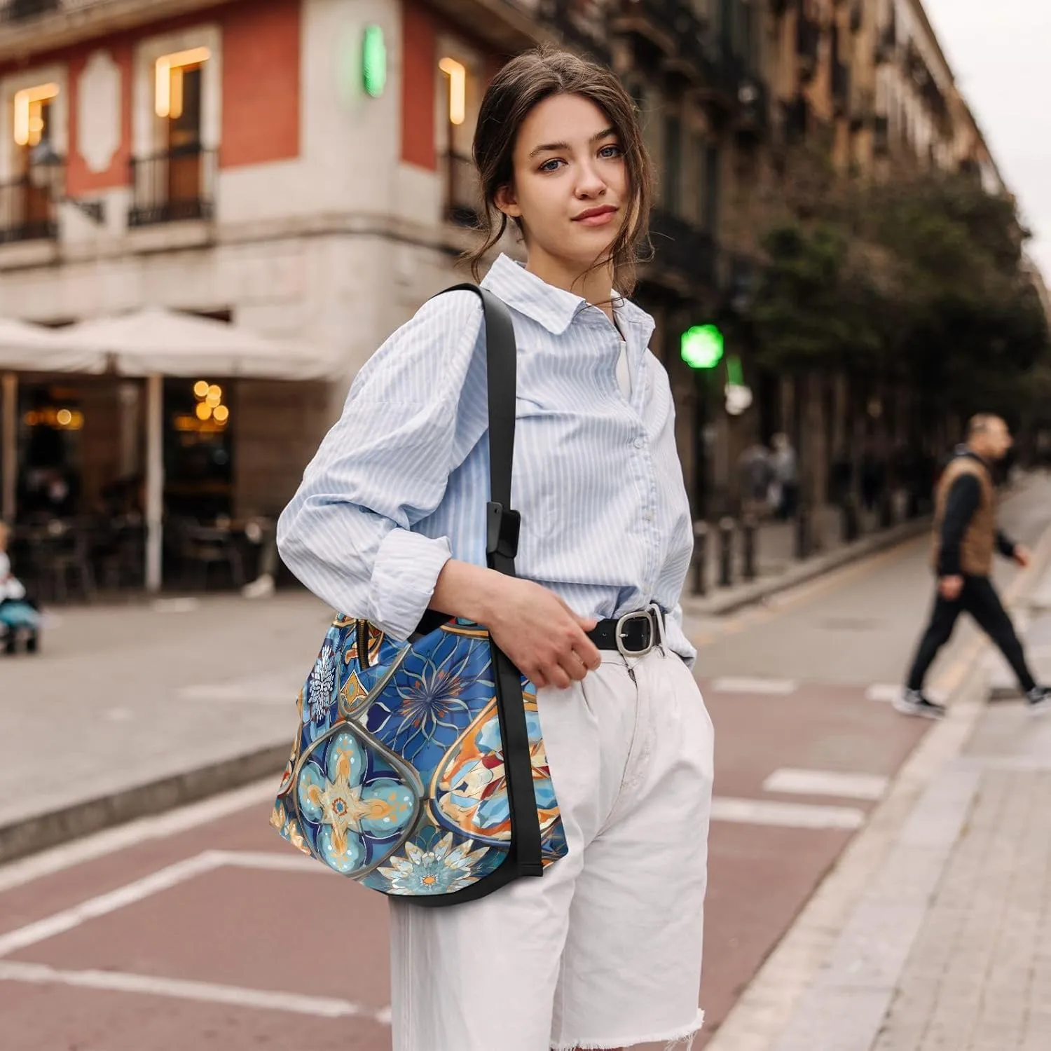Map of the Tower and Palace Soft Leather Bag, Leather Crossbody Bag, Women's Crossbody Hobo Bag