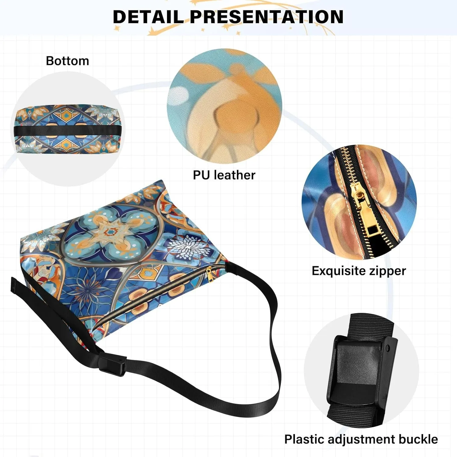 Map of the Tower and Palace Soft Leather Bag, Leather Crossbody Bag, Women's Crossbody Hobo Bag