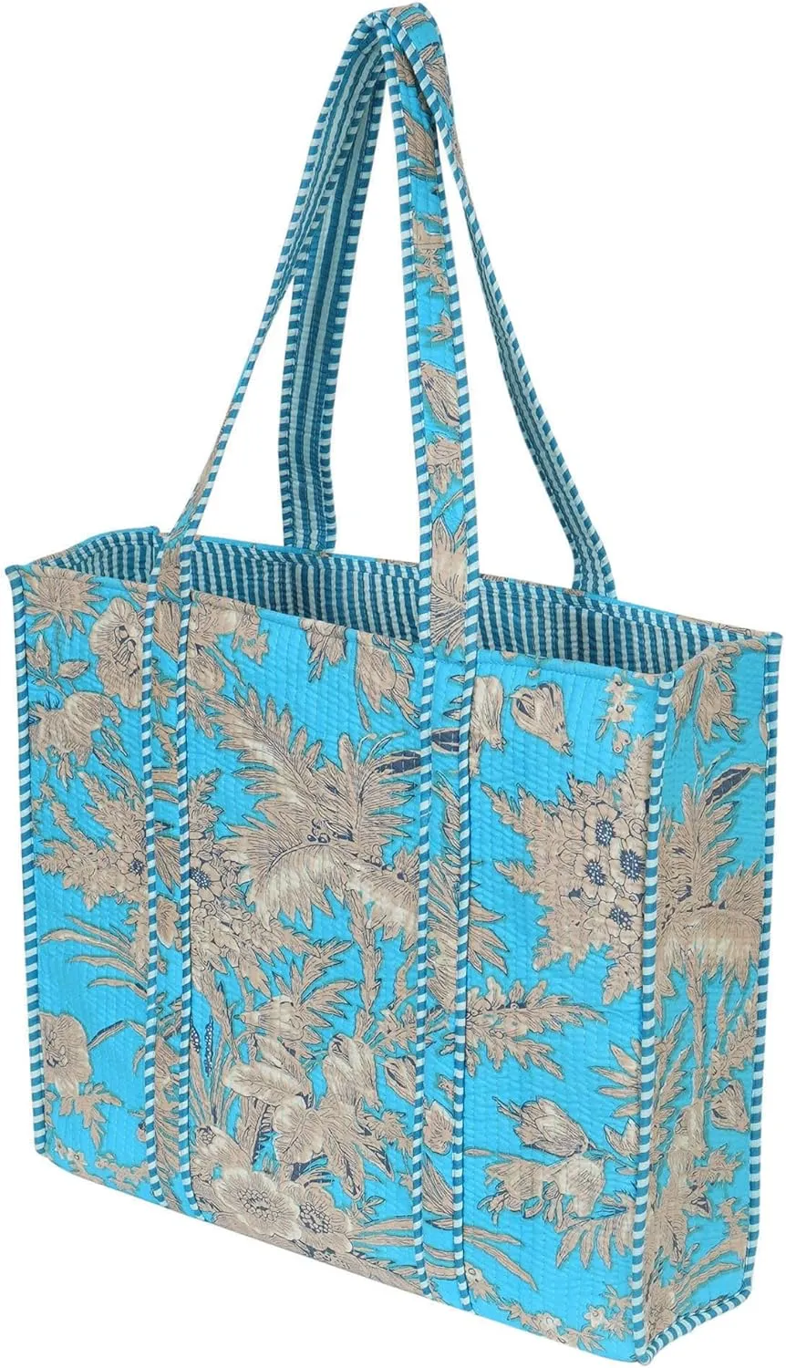 Marubhumi Women Lightweight Travel Bag Purse Cotton Shoulder Tote Bag For Shopping Grocery & Beach Bag