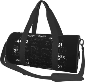 Math Equations Notations Chalkboard Round Travel Duffel Bag Large Capacity Gym Sports Bags for Hiking Vacation Trips