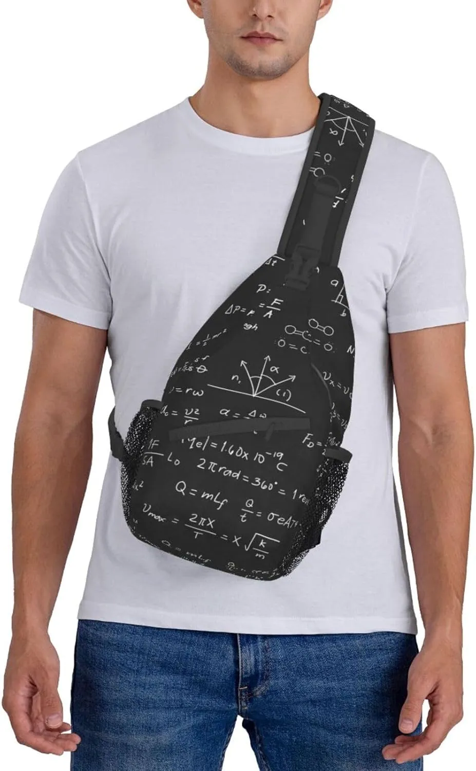 Math Science Formula Equation Sling Bag for Women Men Crossbody Sling Backpack Travel Hiking Daypack Chest Shoulder Bag with Adjustable Strap