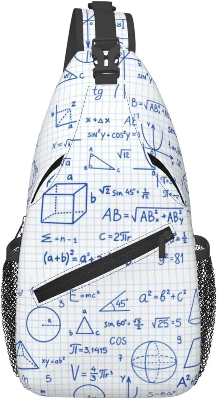 Math Shoulder Bag Teachers Sling Backpack Daypack Casual Bag Mathematics Backpack Bag for Outdoor