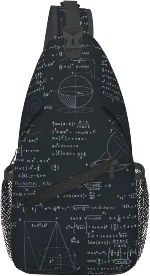 Math Shoulder Bag Teachers Sling Backpack Daypack Casual Bag Mathematics Backpack Bag for Outdoor