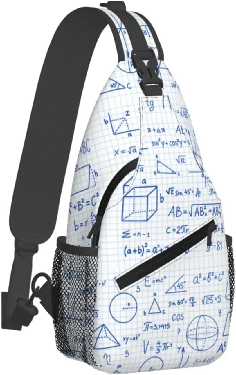 Math Shoulder Bag Teachers Sling Backpack Daypack Casual Bag Mathematics Backpack Bag for Outdoor