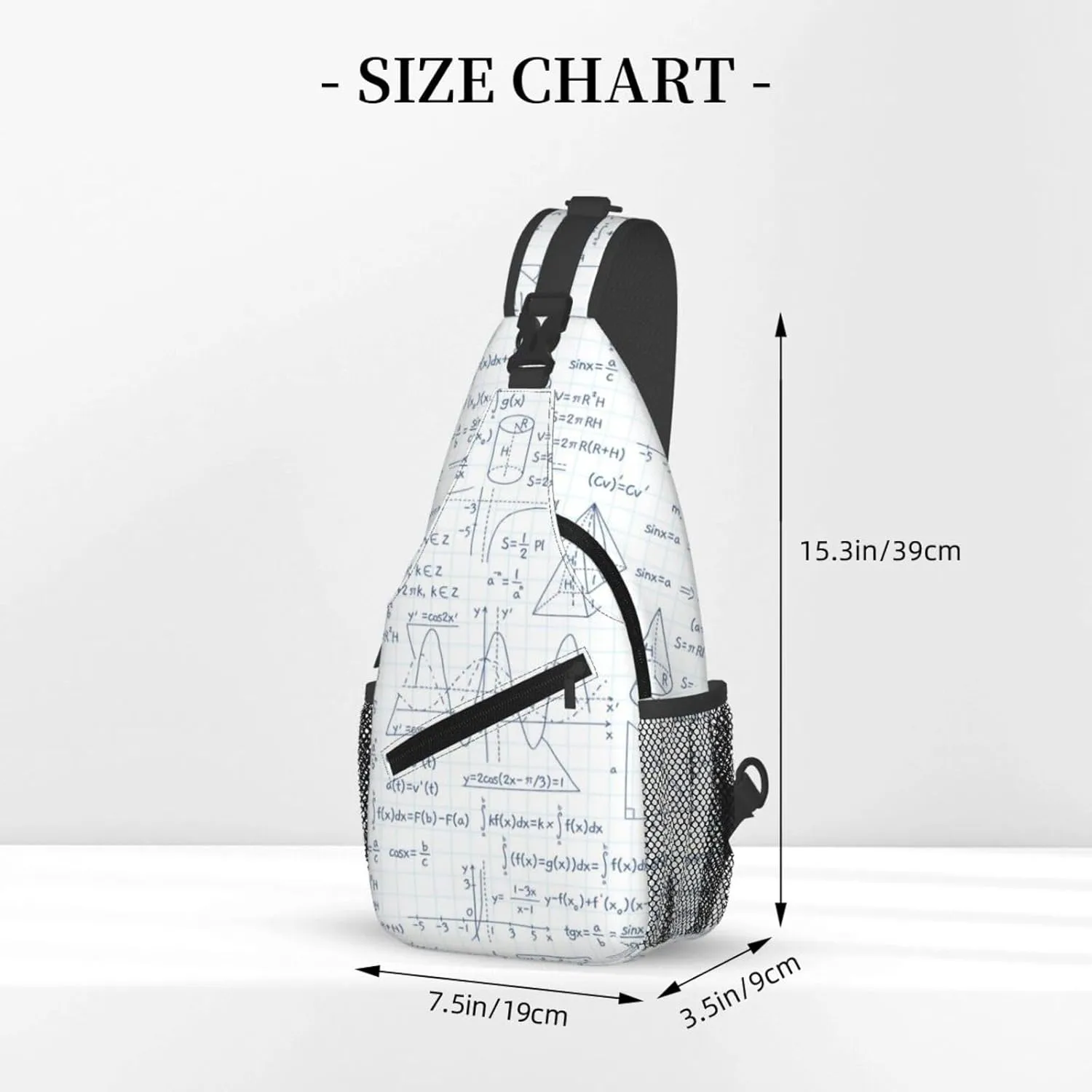 Math Shoulder Bag Teachers Sling Backpack Daypack Casual Bag Mathematics Backpack Bag for Outdoor