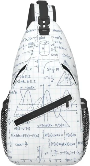 Math Shoulder Bag Teachers Sling Backpack Daypack Casual Bag Mathematics Backpack Bag for Outdoor