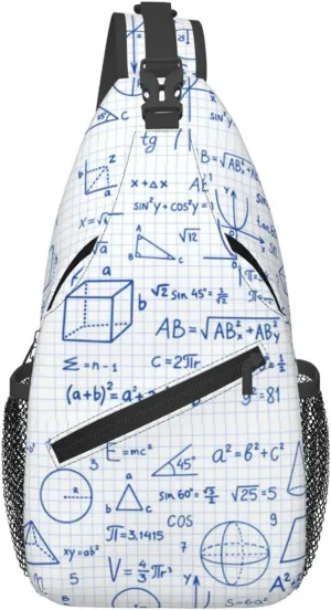Math Shoulder Bag Teachers Sling Backpack Daypack Casual Bag Mathematics Backpack Bag for Outdoor