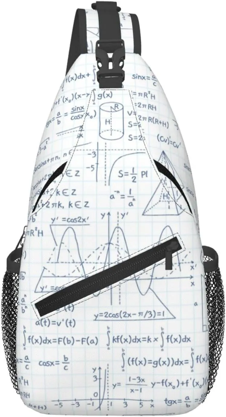 Math Shoulder Bag Teachers Sling Backpack Daypack Casual Bag Mathematics Backpack Bag for Outdoor