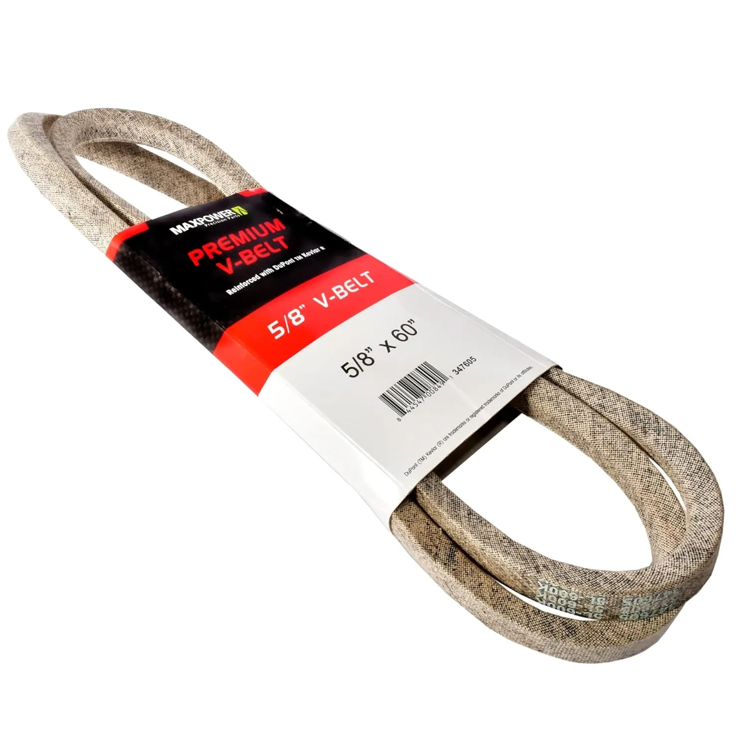 Maxpower 347605 Premium Belt Reinforced with Kevlar Fiber Cords, 5/8" x 60"