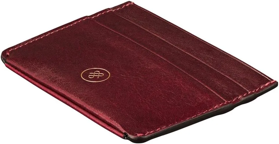 Maxwell Scott - Womens Luxury Leather Credit Card Holder Wallet - Made from Premium Italian Hides - The Savona Burgundy Red