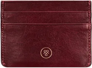 Maxwell Scott - Womens Luxury Leather Credit Card Holder Wallet - Made from Premium Italian Hides - The Savona Burgundy Red