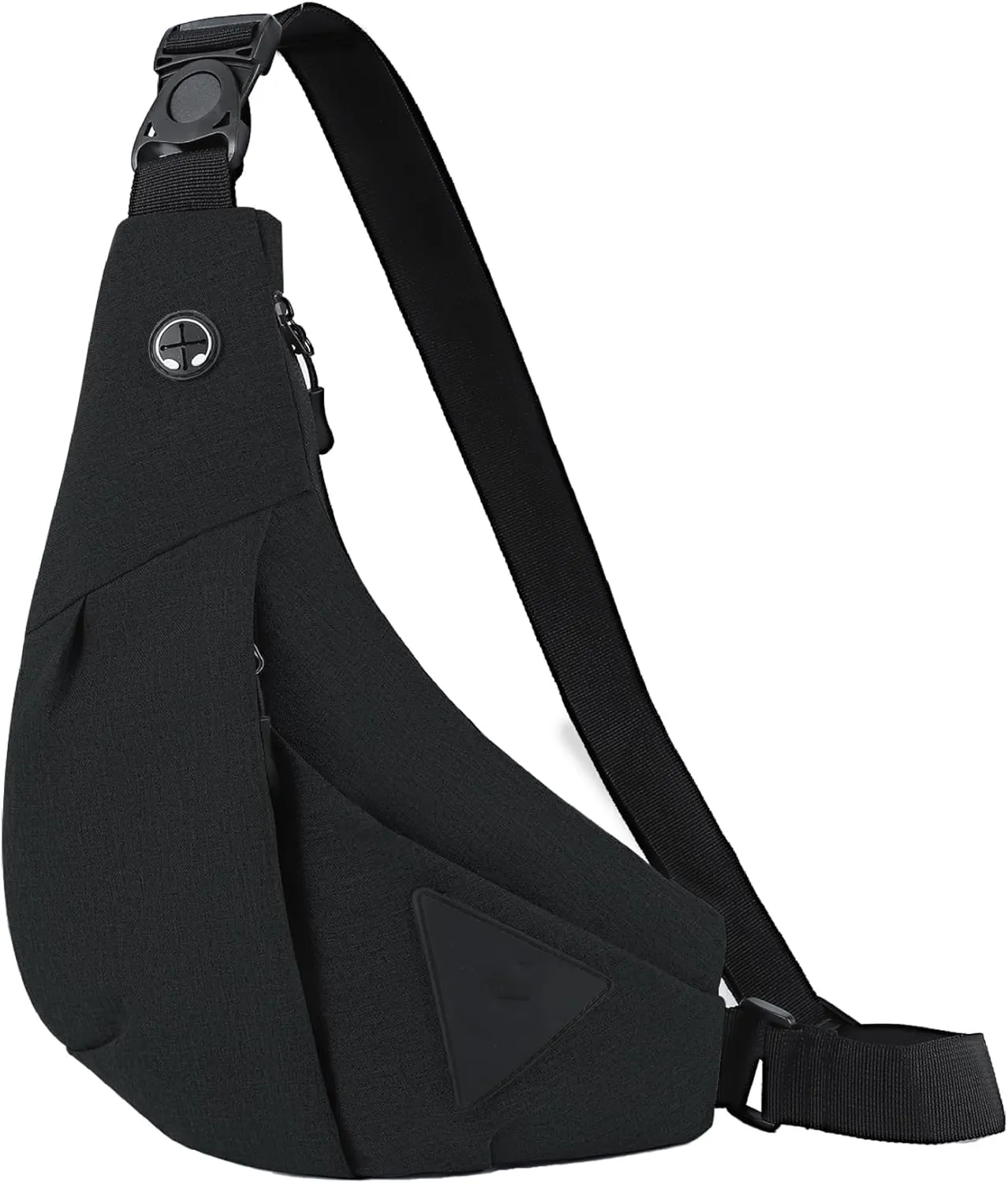 MAYMOONER Men Small Sling Shoulder Crossbody Bag, Lightweight Anti-theft One Strap Casual Chest Bag Slim Backpack for Outdoor Walking Trip Hiking Biking Fits Up to 8.3 inch iPad Mini (Black)
