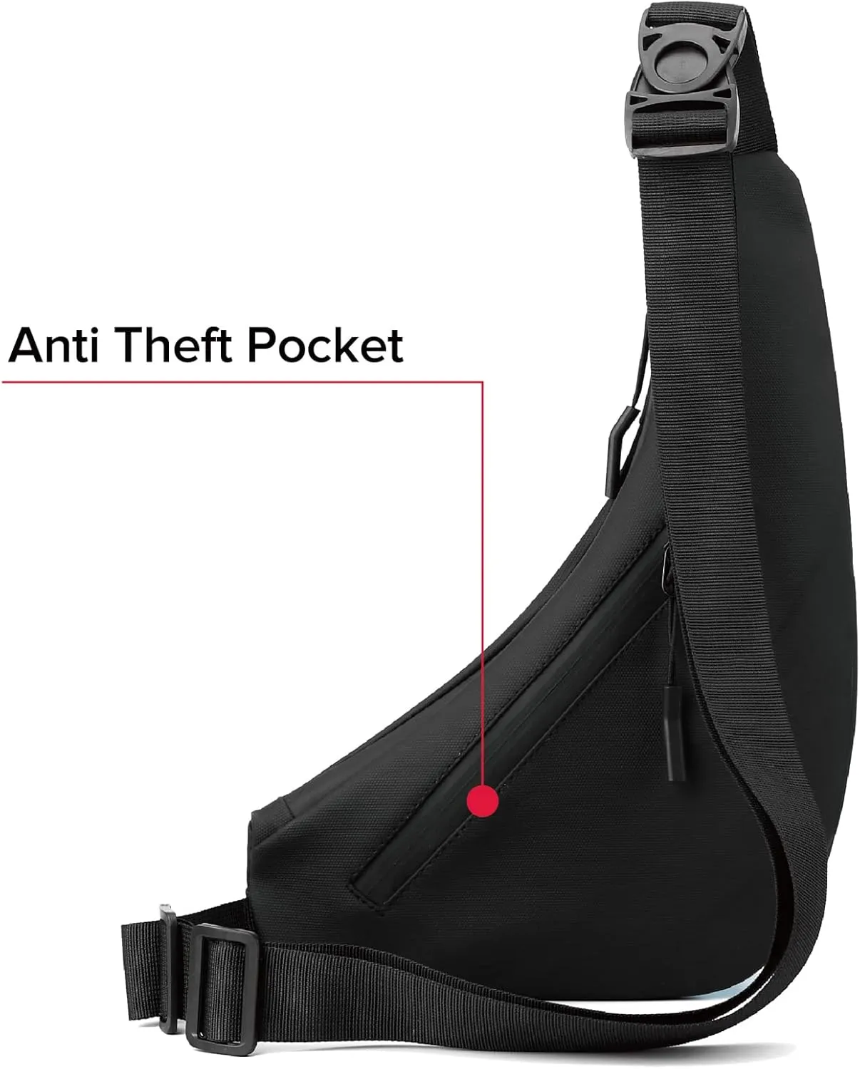 MAYMOONER Small Sling Shoulder Crossbody Bag Men Women, Lightweight Anti-theft One Strap Casual Chest Bag Slim Backpack for Outdoor Walking Trip Hiking Biking Black