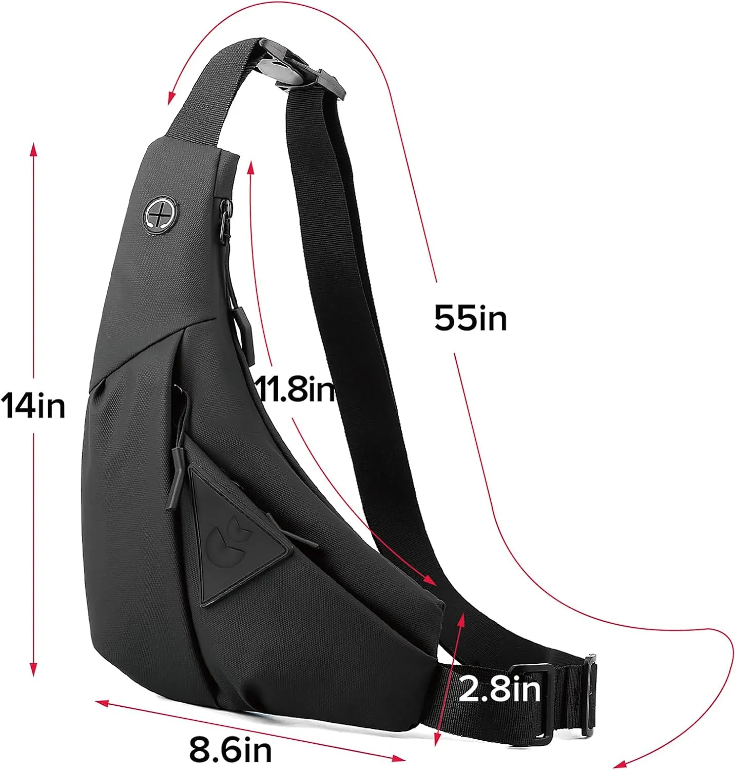 MAYMOONER Small Sling Shoulder Crossbody Bag Men Women, Lightweight Anti-theft One Strap Casual Chest Bag Slim Backpack for Outdoor Walking Trip Hiking Biking Black