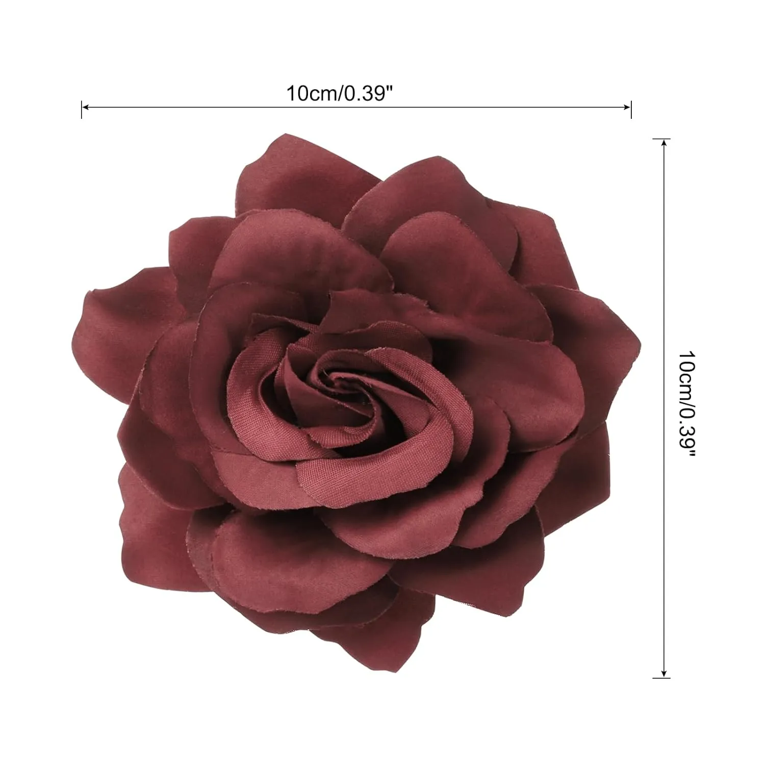 MECCANIXITY 30 Pcs Rose Flower Hair Clips 4 Inch Flower Hair Pins Flower Brooch for Women Hair Accessories Dark Red
