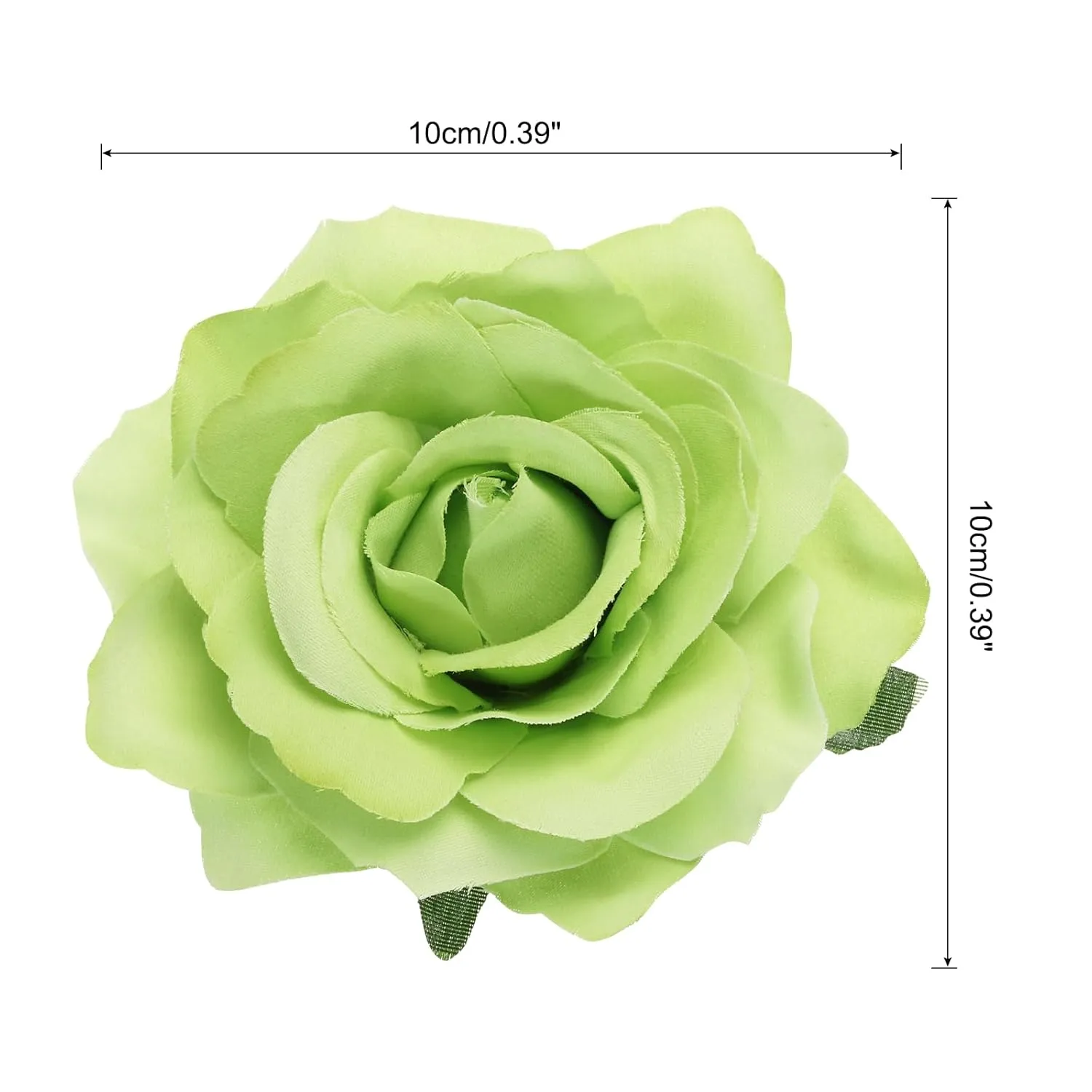 MECCANIXITY 30 Pcs Rose Flower Hair Clips 4 Inch Flower Hair Pins Flower Brooch for Women Hair Accessories Green
