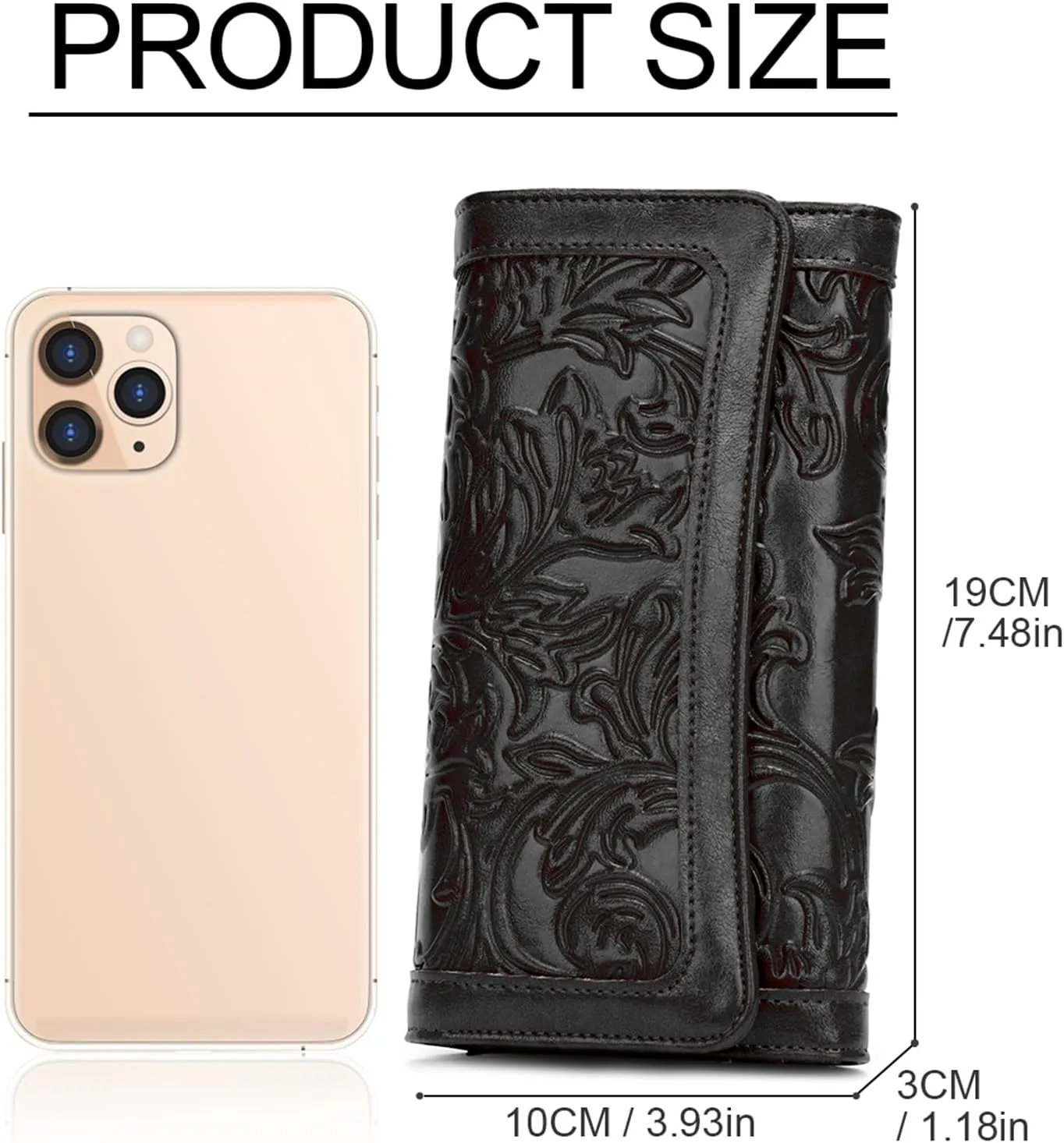 MEITRUE Women's Wallet Leather RFID Blocking Trifold Ladies Purse Embossed long Clutch Card Holder Phone Checkbook Organizer