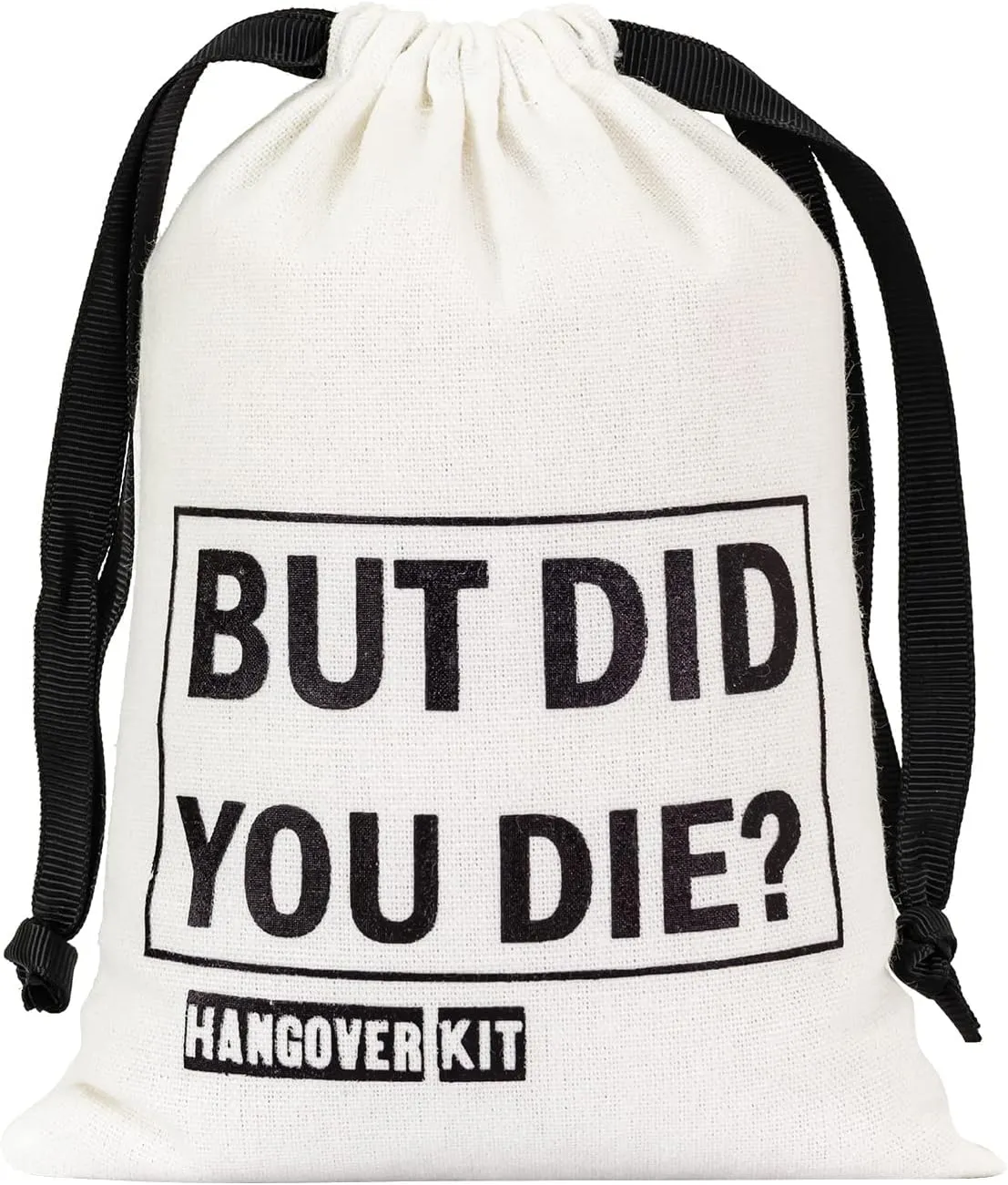 MEJOY 10 Pack Hangover Kit, 5x7 In BLACK Foil BUT DID YOU DIE Recovery Kit Bags for Bachelor Party, Bachelorette Bridal Shower Pouches With Drawstring, Wedding Favors Decor