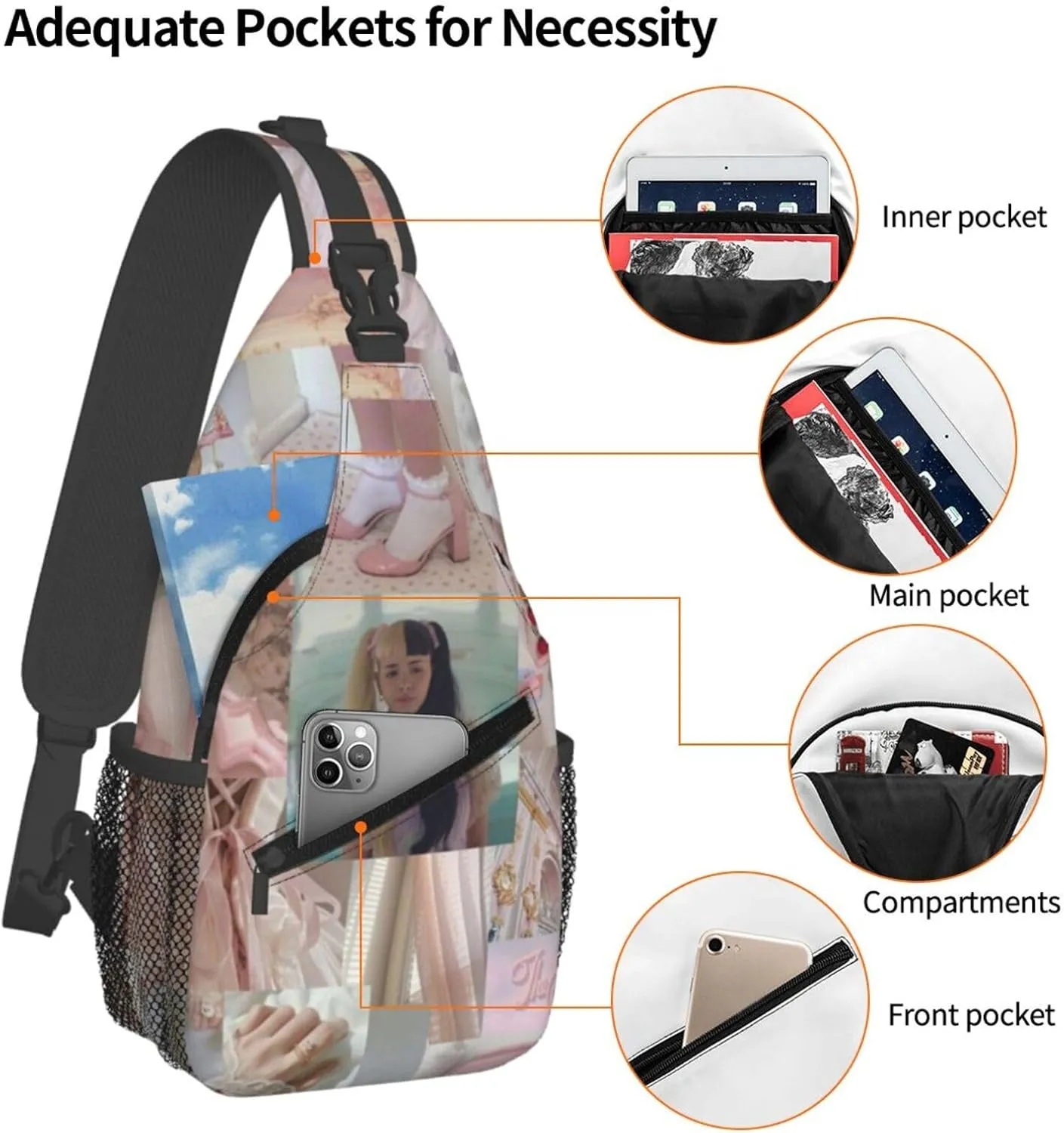 Mela-nie Martinez Crossbody Sling Backpack Sling Bag Multipurpose Travel Hiking Chest Bag Daypack One Size