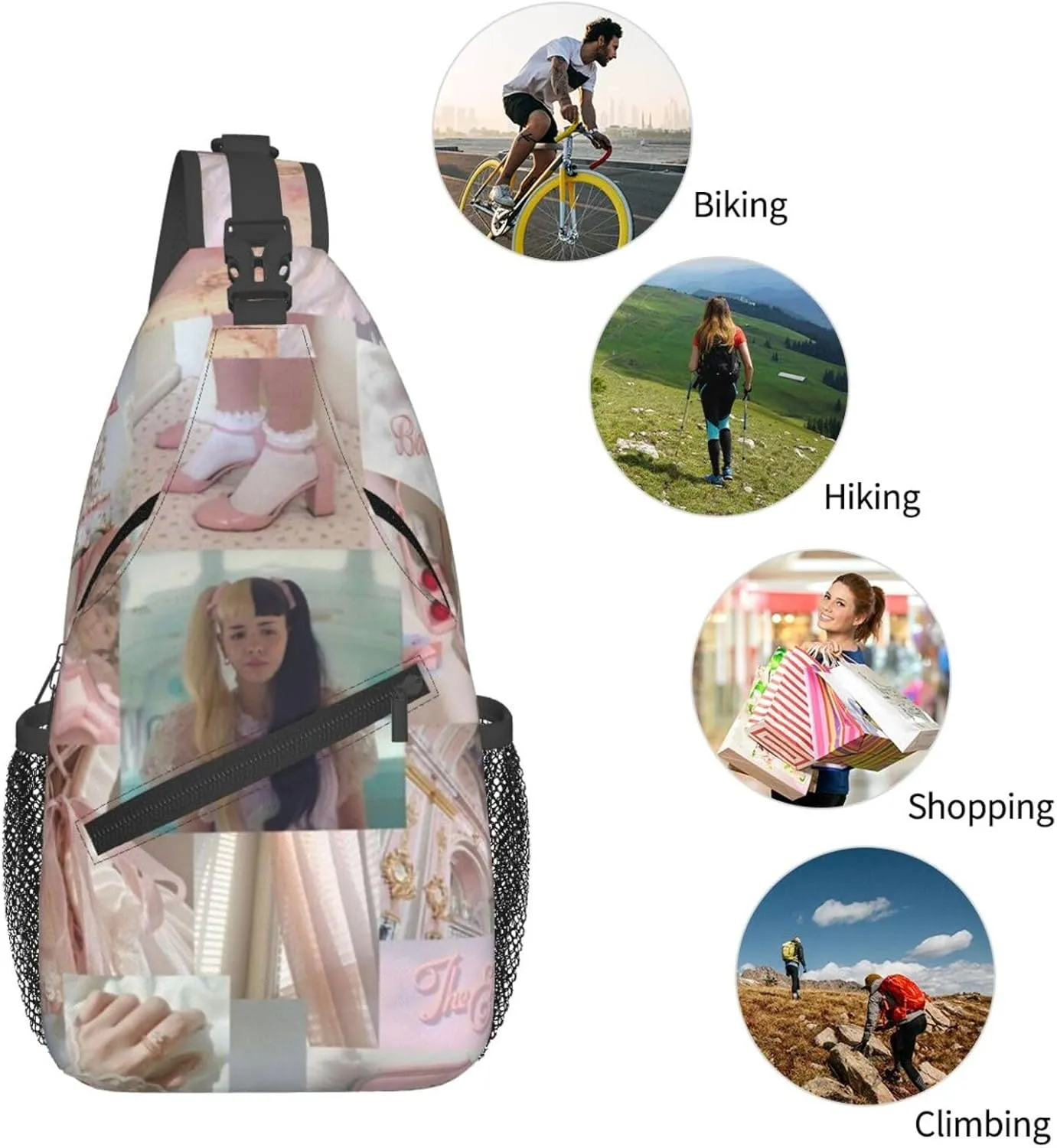 Mela-nie Martinez Crossbody Sling Backpack Sling Bag Multipurpose Travel Hiking Chest Bag Daypack One Size