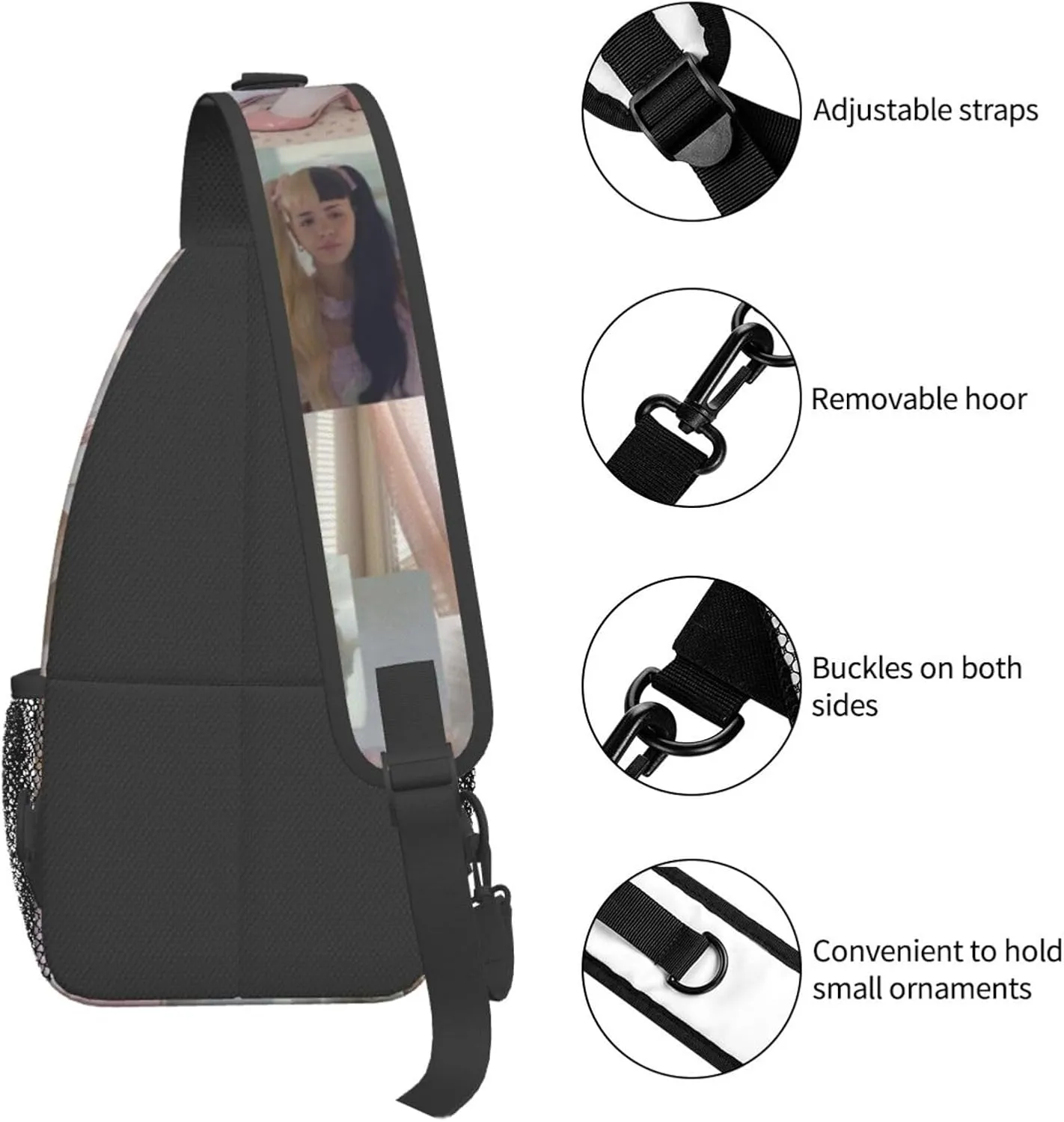 Mela-nie Martinez Crossbody Sling Backpack Sling Bag Multipurpose Travel Hiking Chest Bag Daypack One Size