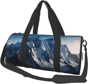 Melting Snow Mountain Travel Duffle Bag Carry On Weekender Overnight Bag Sport Gym Bag for Women Men Foldable Travel Duffle Round Duffle Bag for Travel Sports Gym
