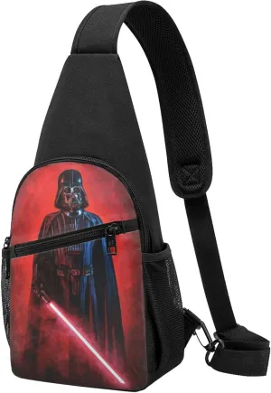 Men Women Chest Sling Bag Diagonally, Darth Lightsaber Vader Adjustable Casual shoulder crossbody bag for Outdoor Cycling Travel Hiking Daypack