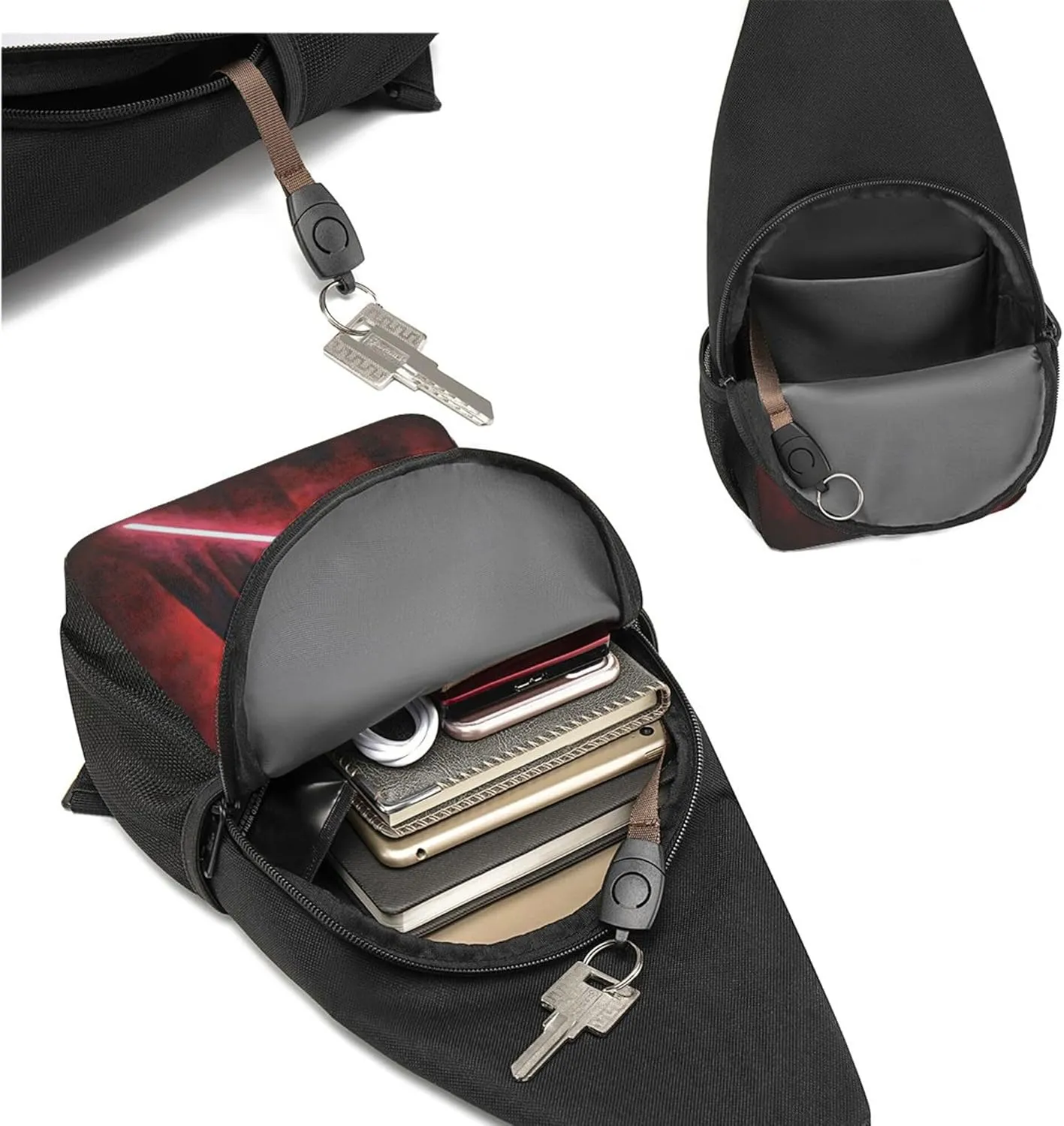 Men Women Chest Sling Bag Diagonally, Darth Lightsaber Vader Adjustable Casual shoulder crossbody bag for Outdoor Cycling Travel Hiking Daypack