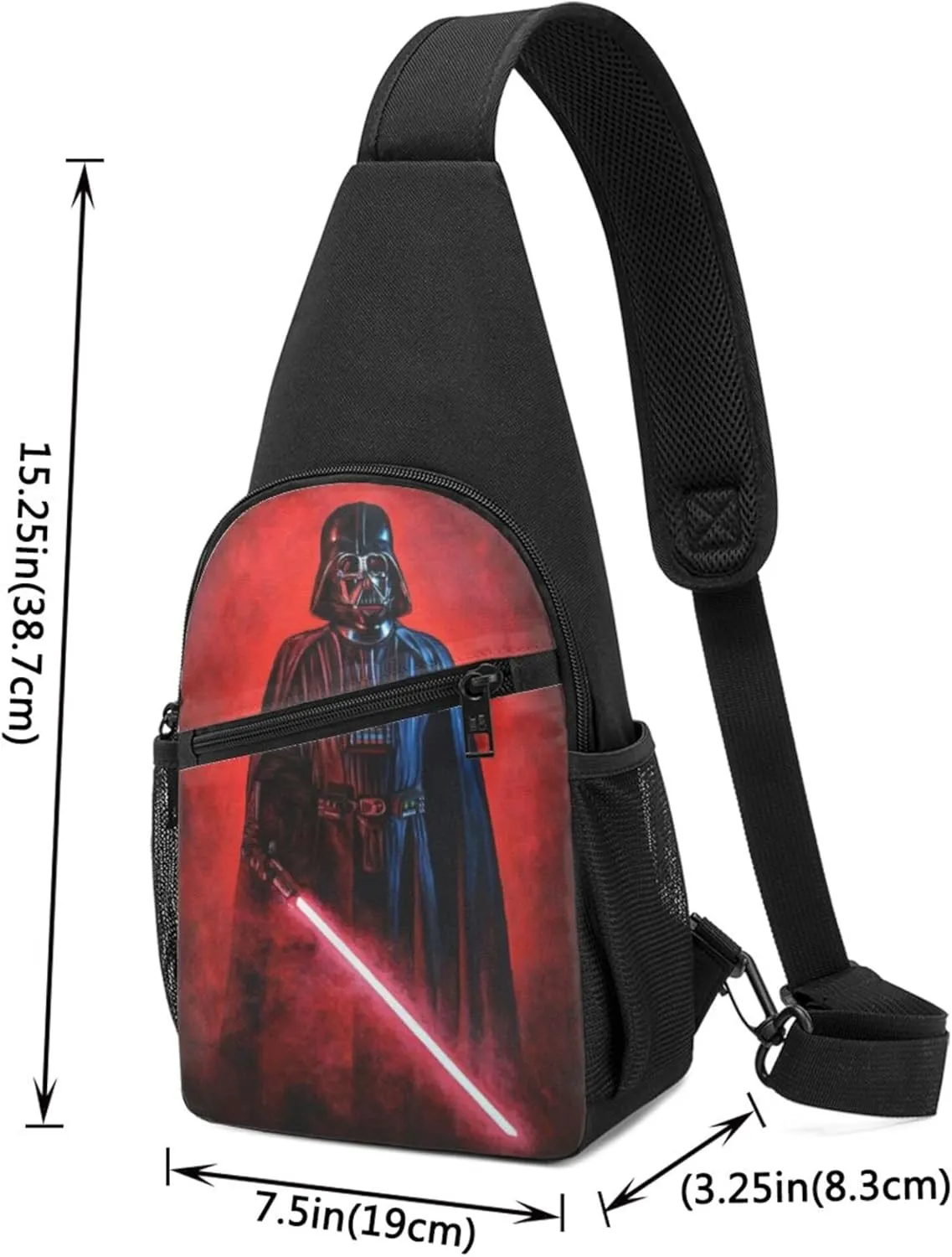 Men Women Chest Sling Bag Diagonally, Darth Lightsaber Vader Adjustable Casual shoulder crossbody bag for Outdoor Cycling Travel Hiking Daypack