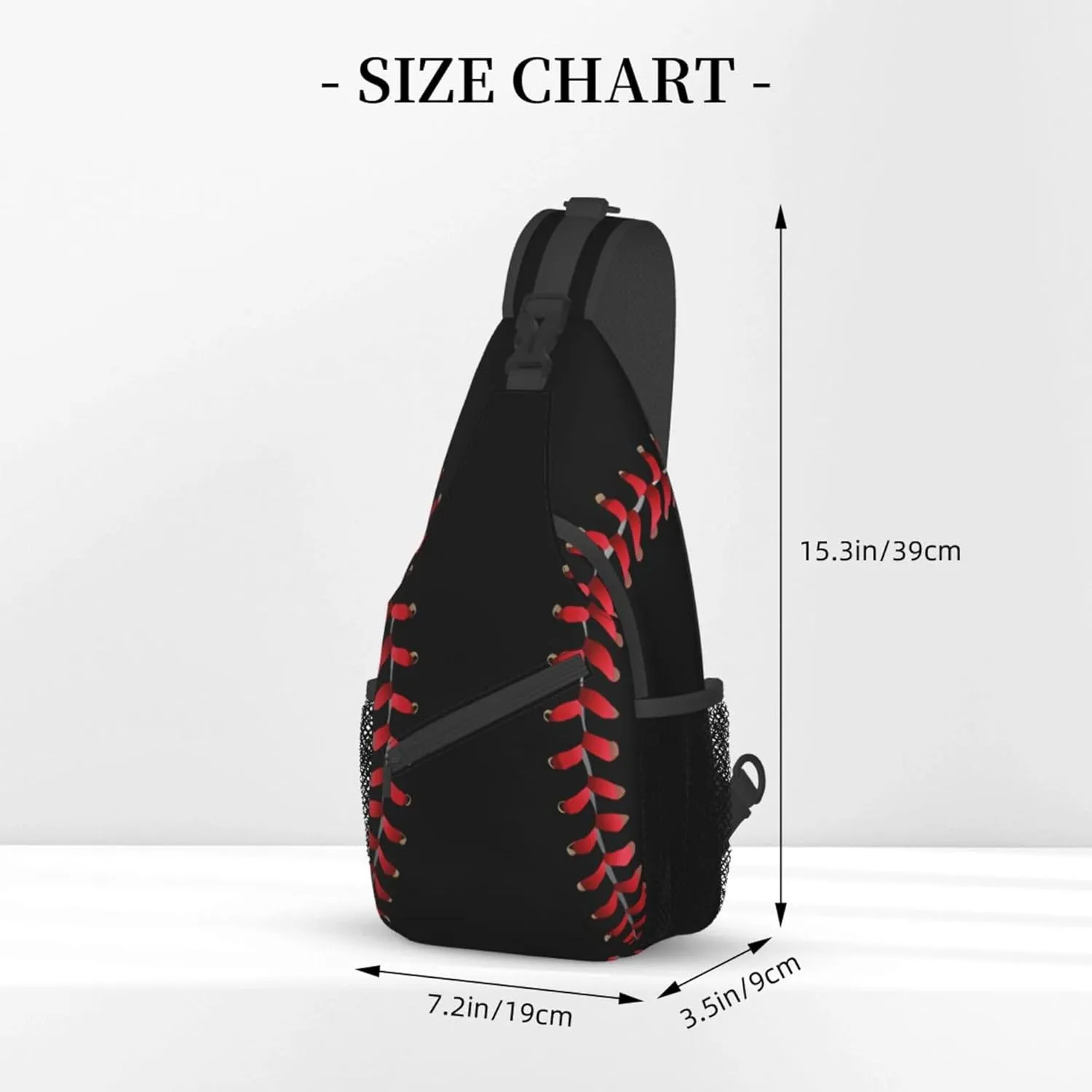 Men Women Sling Bag Premium Cool Black Baseball Sport Softball American Sling Bag Multipurpose Sling Shoulder Backpack For Gym, Cycling, Running, Bicycle