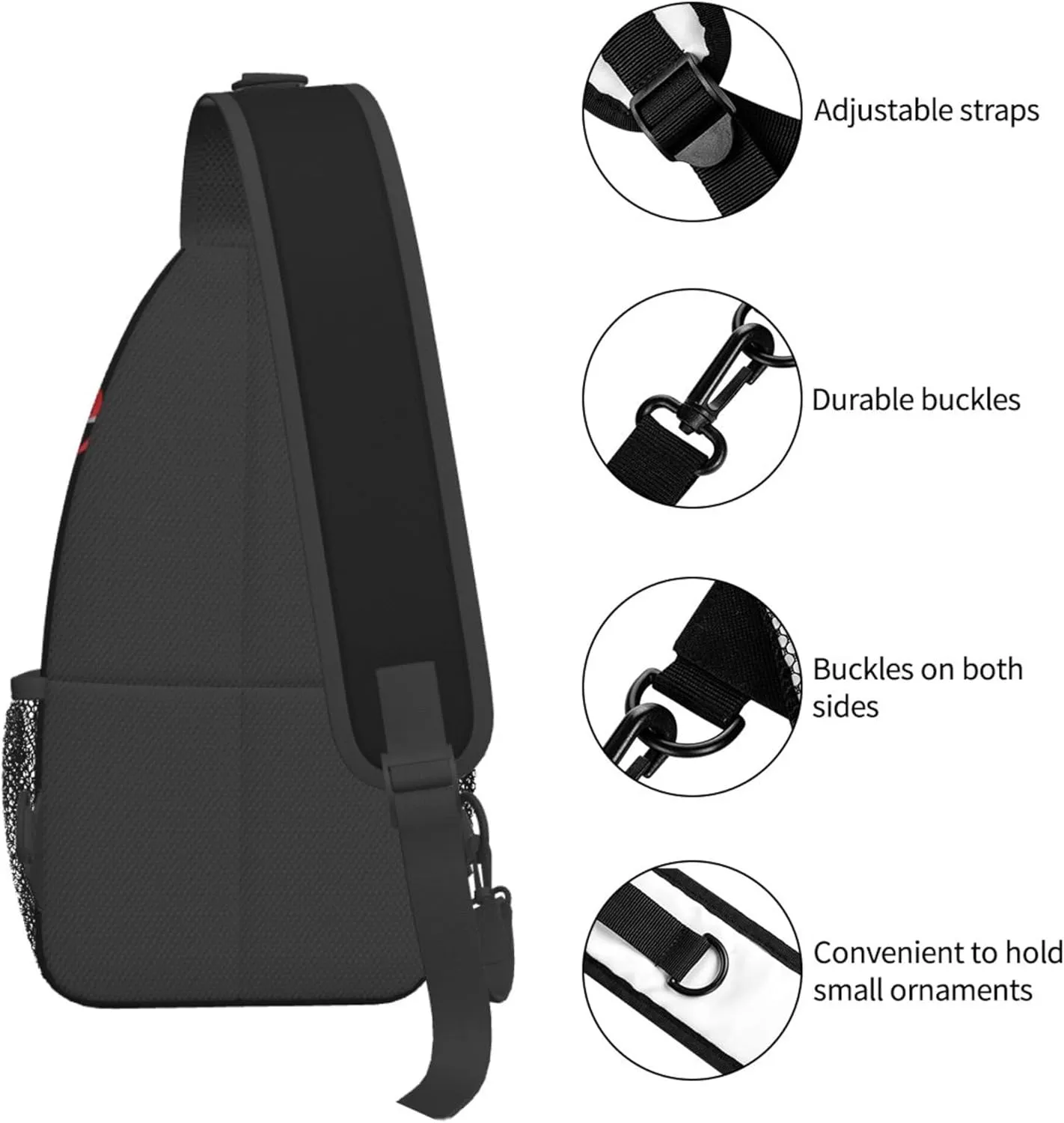 Men Women Sling Bag Premium Cool Black Baseball Sport Softball American Sling Bag Multipurpose Sling Shoulder Backpack For Gym, Cycling, Running, Bicycle