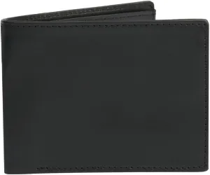 Men's Black Leather Bifold Wallet RFID Blocking Front Pocket Security Passcase Cowhide Durable Extra Capacity Billfold 6 Credit Cards with Flip-out ID Window Classic Handmade Gift For Him VINAM-B-01