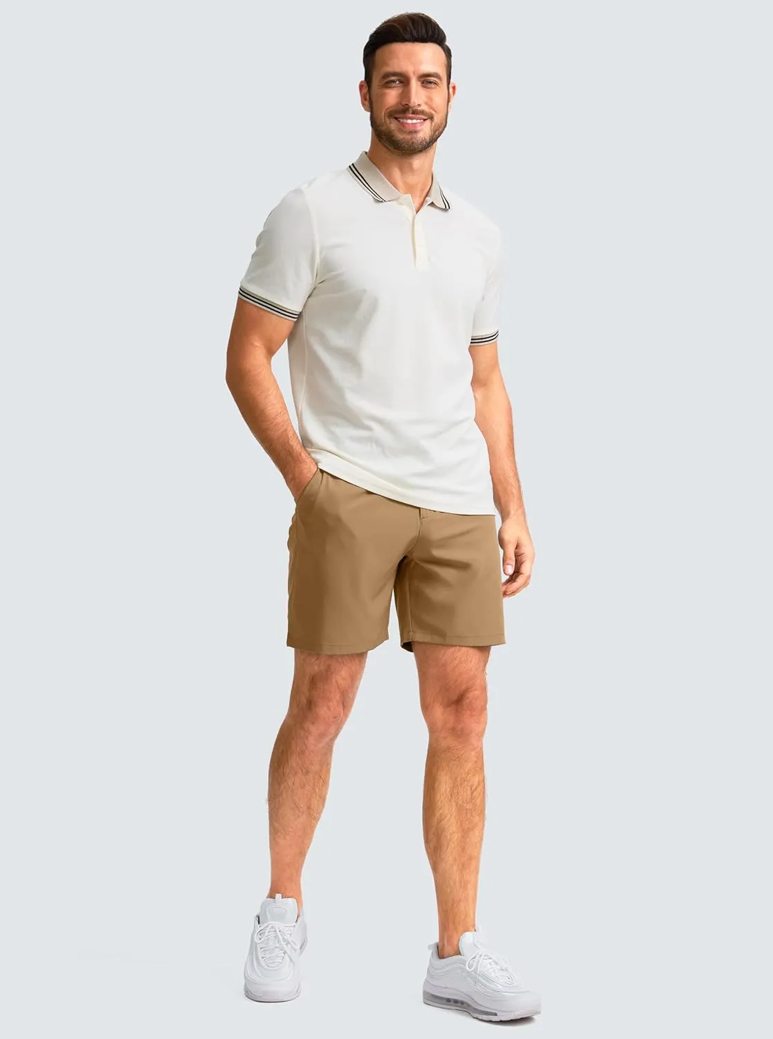 Men's Casual Shorts 7" Lightweight Golf Shorts for Men Stretch with 3 Pockets Quick Dry Breathable Work Shorts