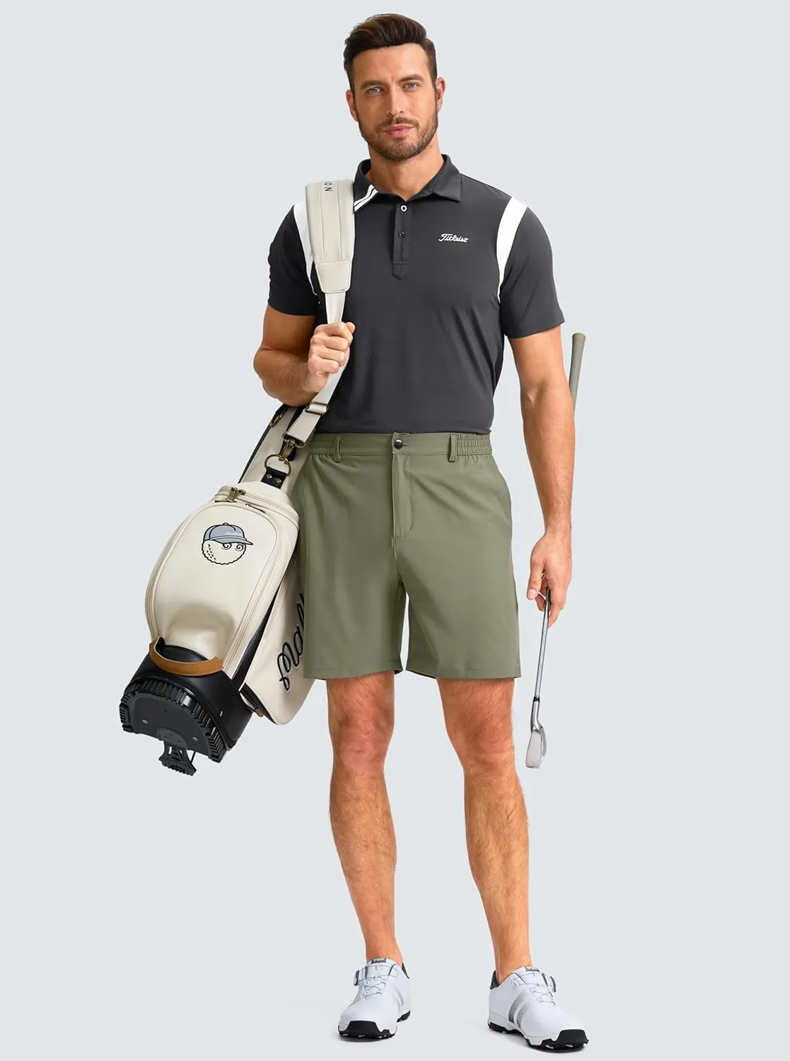 Men's Casual Shorts 7" Lightweight Golf Shorts for Men Stretch with 3 Pockets Quick Dry Breathable Work Shorts