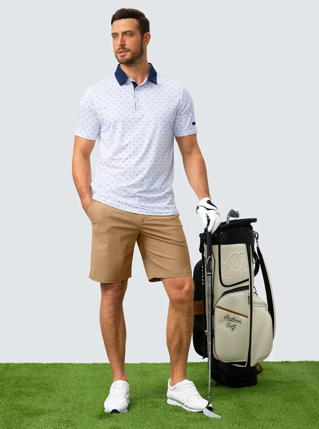 Men's Casual Shorts 7" Lightweight Golf Shorts for Men Stretch with 3 Pockets Quick Dry Breathable Work Shorts