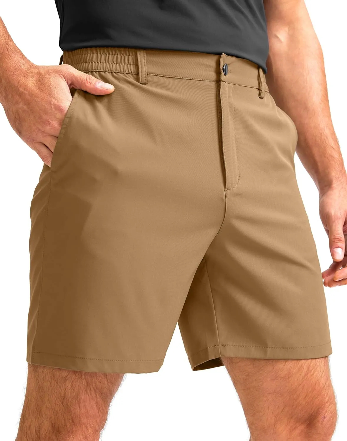 Men's Casual Shorts 7" Lightweight Golf Shorts for Men Stretch with 3 Pockets Quick Dry Breathable Work Shorts
