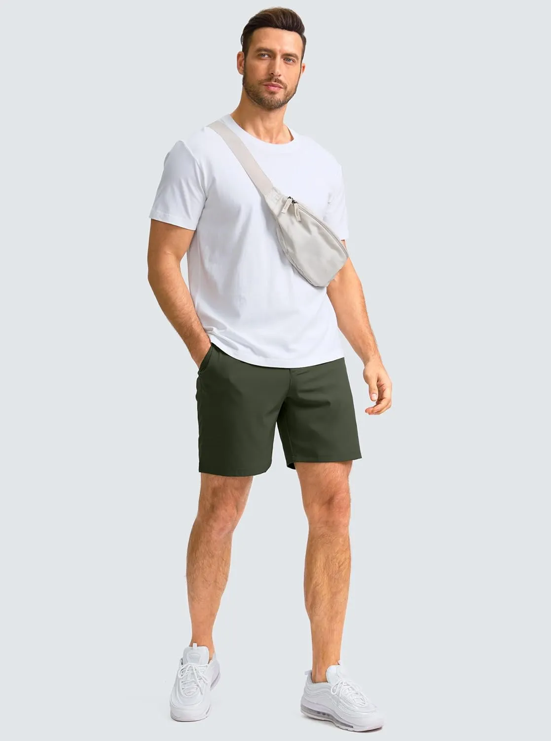 Men's Casual Shorts 7" Lightweight Golf Shorts for Men Stretch with 3 Pockets Quick Dry Breathable Work Shorts