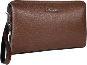 Mens Clutch Bag Leather Purse Zipper Lock Long Wallets Business Card holder