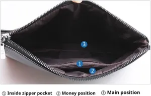 Mens Clutch Bag Man Purse Handbag 12 inches Large Hand Bag Big Clutch Wallet