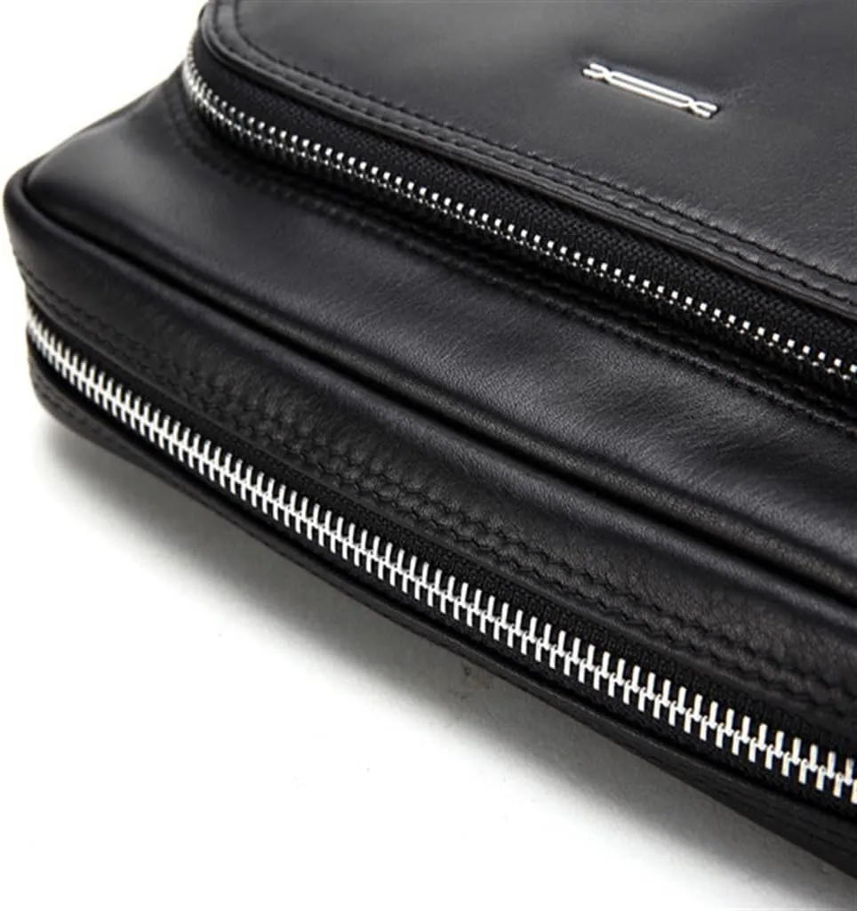 Men's Shoulder Bag Crossbody Multifunctional Handheld Genuine Soft Leather Bag Business Layer Cowhide