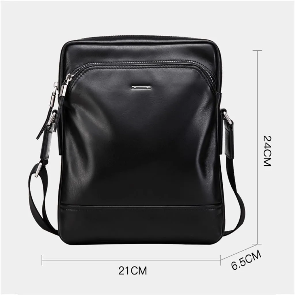 Men's Shoulder Bag Crossbody Multifunctional Handheld Genuine Soft Leather Bag Business Layer Cowhide