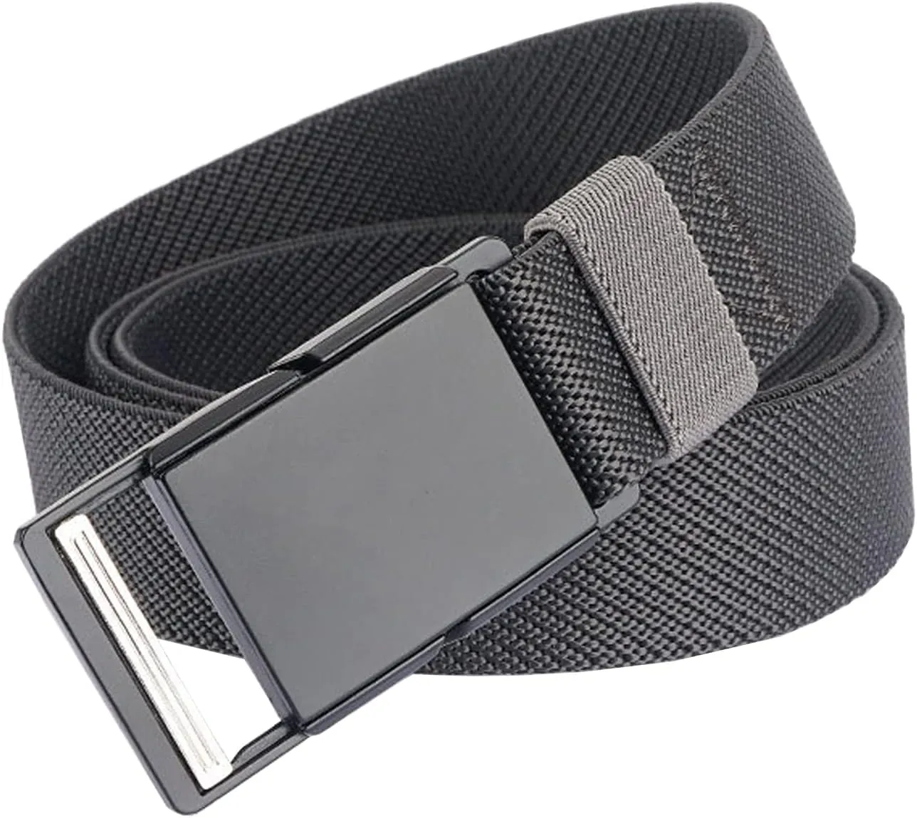 Mens Stretch Belt Quick Release Magnetic Buckle Elastic Webbing Sport Work Golf Belts for Men 1.34inch Wide