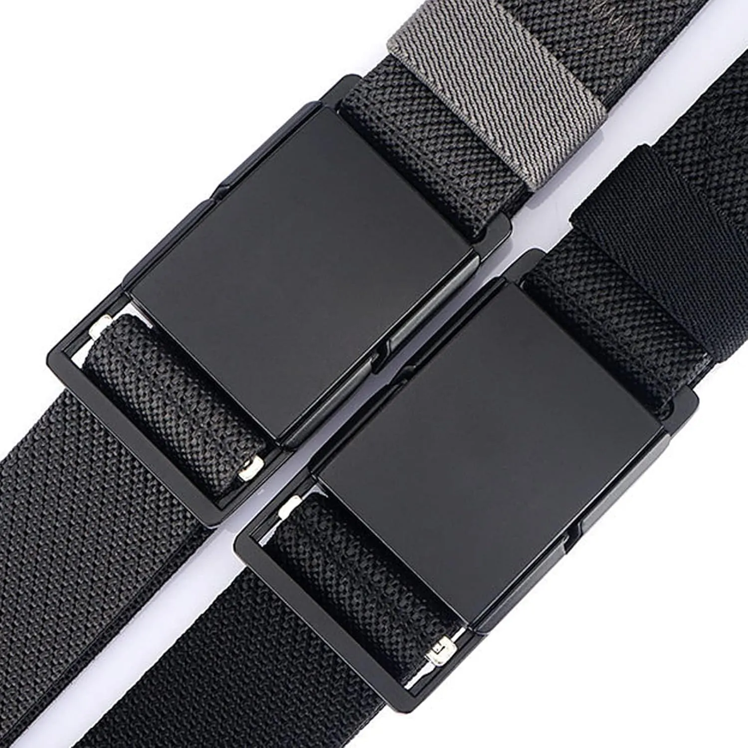 Mens Stretch Belt Quick Release Magnetic Buckle Elastic Webbing Sport Work Golf Belts for Men 1.34inch Wide