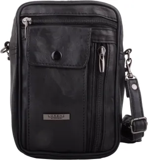 Mens/Womens Soft Nappa Leather Travel Cross Body/Shoulder Bag/Pouch Black